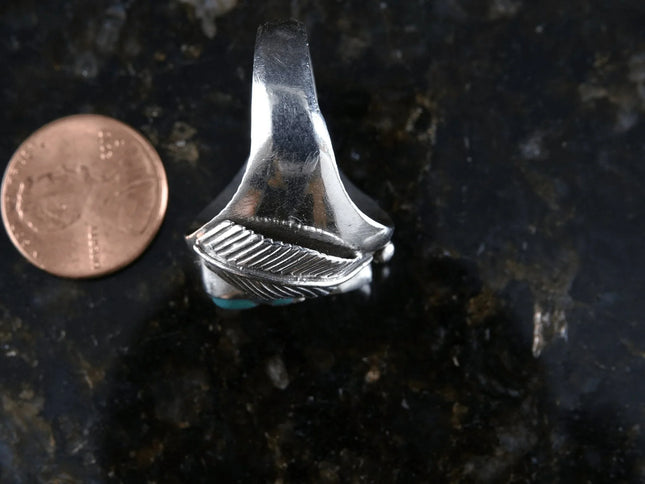 sz11 Old Pawn Navajo sterling/turquoise ring - Estate Fresh Austin