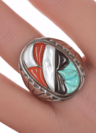 Sz11 Richard & Geneva Terrazas Zuni silver cobblestone ring - Estate Fresh Austin