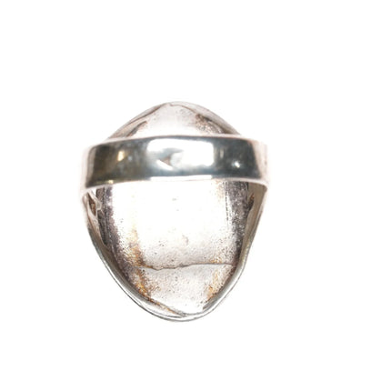 Sz11 Vintage Native American sterling and turquoise ring with open sides - Estate Fresh Austin