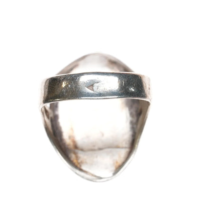 Sz11 Vintage Native American sterling and turquoise ring with open sides - Estate Fresh Austin