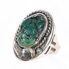 Sz11 Vintage Native American sterling and turquoise ring with open sides - Estate Fresh Austin