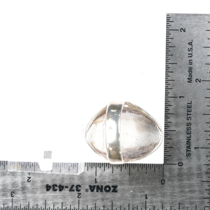 Sz11 Vintage Native American sterling and turquoise ring with open sides - Estate Fresh Austin