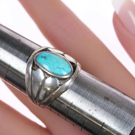 sz11 Vintage Silver and turquoise ring - Estate Fresh Austin