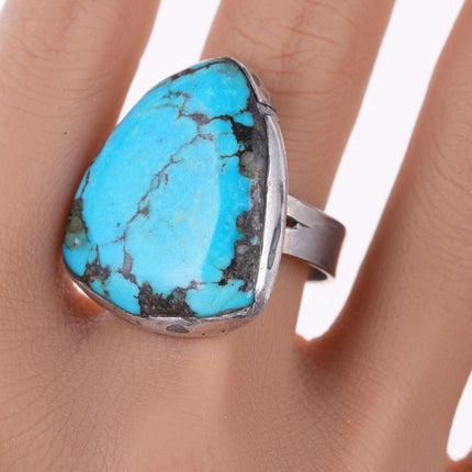 sz11 Vintage southwestern sterling and turquoise ring - Estate Fresh Austin