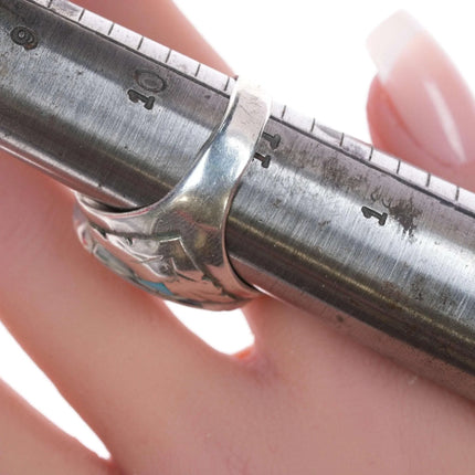 sz11 Vintage Zuni inlay sterling ring - Estate Fresh Austin