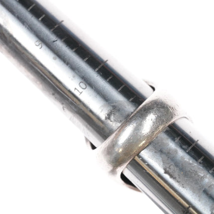 sz11.25 1970's Navajo sterling turquoise/coral gold filled top ring - Estate Fresh Austin