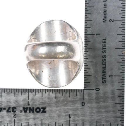 sz11.25 1970's Navajo sterling turquoise/coral gold filled top ring - Estate Fresh Austin