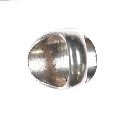 sz11.25 1970's Navajo sterling turquoise/coral gold filled top ring - Estate Fresh Austin