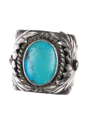 sz11.25 La Rose Ganadonegro Navajo Sterling and turquoise ring - Estate Fresh Austin