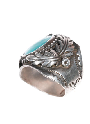 sz11.25 La Rose Ganadonegro Navajo Sterling and turquoise ring - Estate Fresh Austin