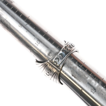 sz11.25 LL 70's-80's Native American silver, turquoise, and coral ring - Estate Fresh Austin