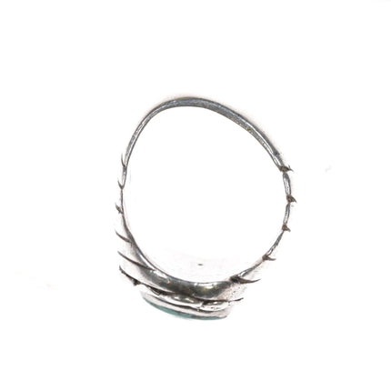 sz11.25 Vintage Navajo sterling green turquoise ring - Estate Fresh Austin