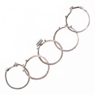 sz11.5 30's-40's Navajo puzzle ring silver and turquoise - Estate Fresh Austin