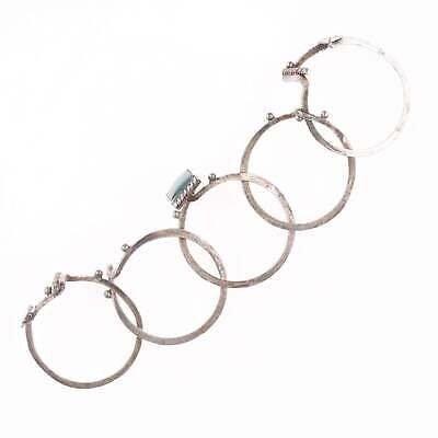 sz11.5 30's-40's Navajo puzzle ring silver and turquoise - Estate Fresh Austin