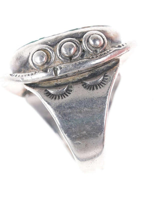 Sz11.5 40's - 50's Navajo silver and turquoise ring - Estate Fresh Austin