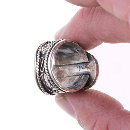 sz11.5 Southwestern sterling and turquoise ring - Estate Fresh Austin