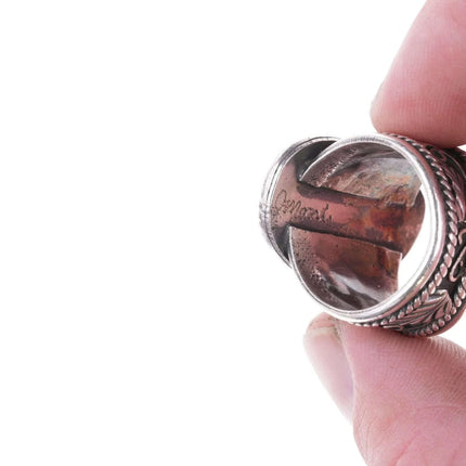 sz11.5 Southwestern sterling and turquoise ring - Estate Fresh Austin