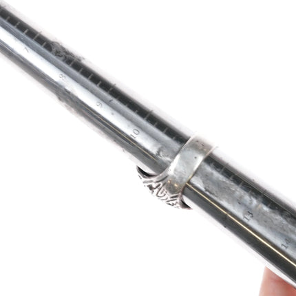 sz11.5 Vintage Native American cast sterling ring with nice turquoise - Estate Fresh Austin