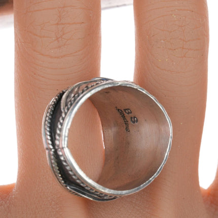 sz11.5 Vintage Navajo silver and turquoise ring - Estate Fresh Austin