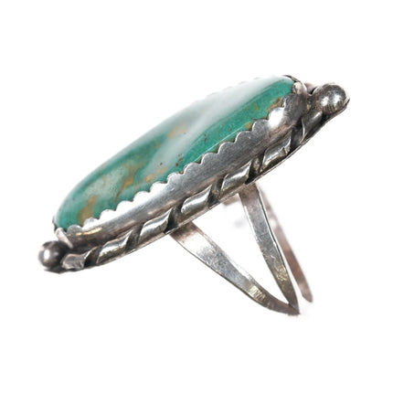 sz11.5 Vintage Navajo sterling and turquoise long ring - Estate Fresh Austin