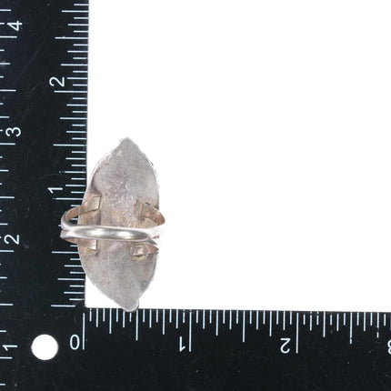 sz11.5 Vintage Navajo sterling and turquoise long ring - Estate Fresh Austin