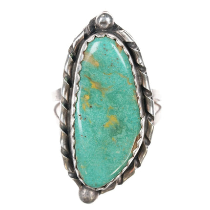 sz11.5 Vintage Navajo sterling and turquoise long ring - Estate Fresh Austin