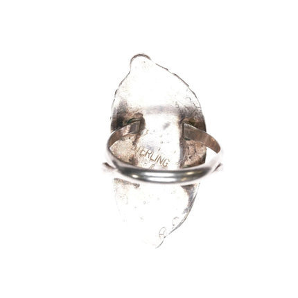 sz11.5 Vintage Navajo sterling and turquoise long ring - Estate Fresh Austin