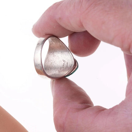 sz11.5 Zuni Sterling - Turquoise channel inlay ring - Estate Fresh Austin