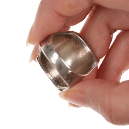 sz11.75 1970's Zuni Channel inlay sterling ring - Estate Fresh Austin