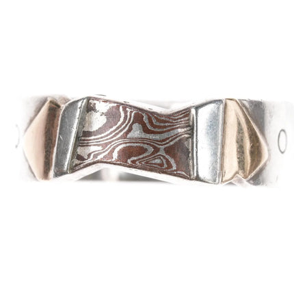 sz11.75 Retro Barnes Sterling/14k freeform modernist ring - Estate Fresh Austin