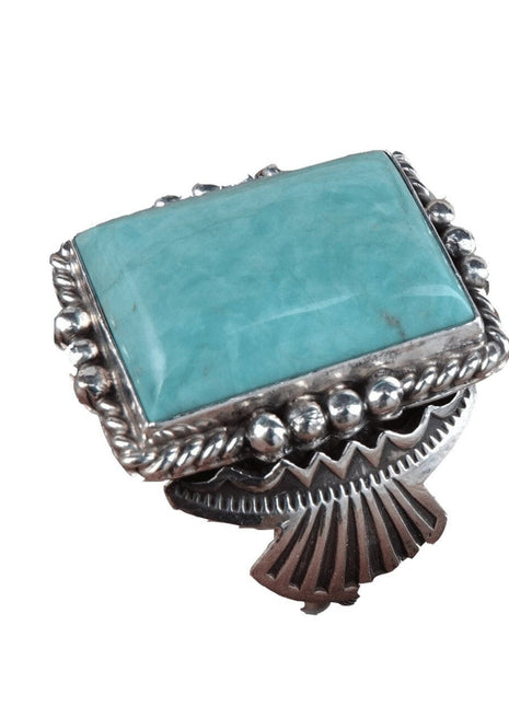 sz11.75 Sterling Turquoise Calladito Navajo ring - Estate Fresh Austin