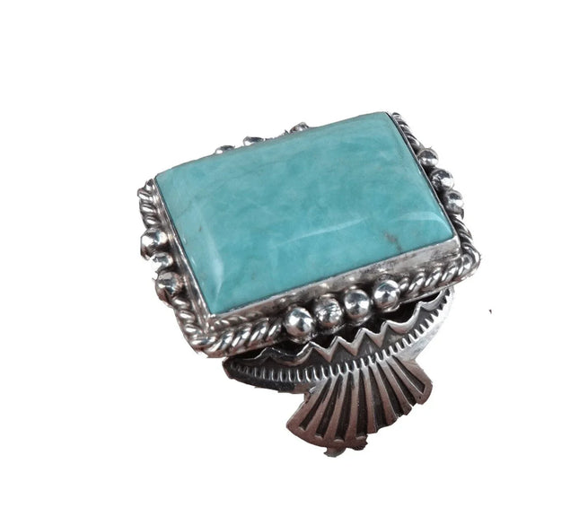 sz11.75 Sterling Turquoise Calladito Navajo ring - Estate Fresh Austin