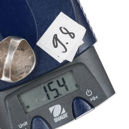 sz11.75 Zuni silver channel inlay turquoise ring - Estate Fresh Austin