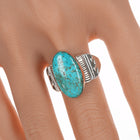 sz12 Alvin Monte Navajo 14k/Sterling turquoise ring - Estate Fresh Austin