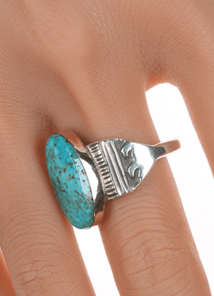 sz12 Alvin Monte Navajo 14k/Sterling turquoise ring - Estate Fresh Austin