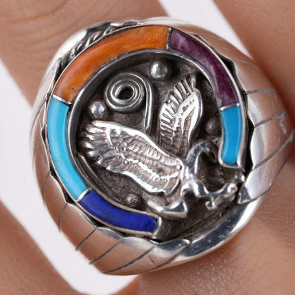 sz12 Navajo Sterling silver Eagle ring - Estate Fresh Austin