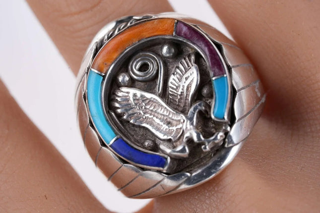 sz12 Navajo Sterling silver Eagle ring - Estate Fresh Austin