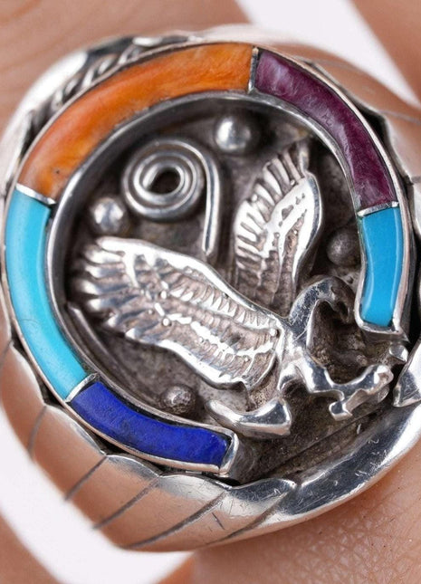 sz12 Navajo Sterling silver Eagle ring - Estate Fresh Austin