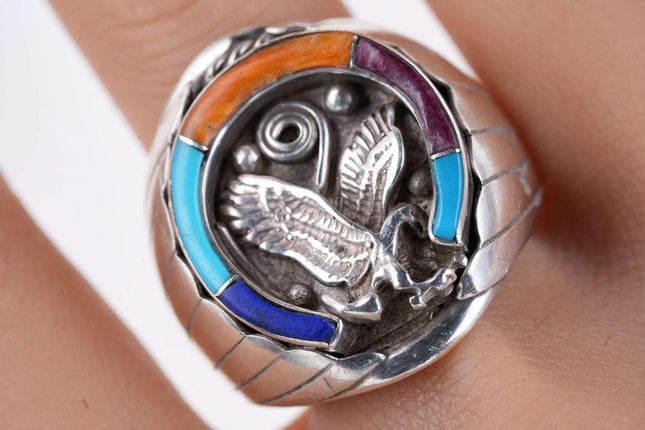 sz12 Navajo Sterling silver Eagle ring - Estate Fresh Austin