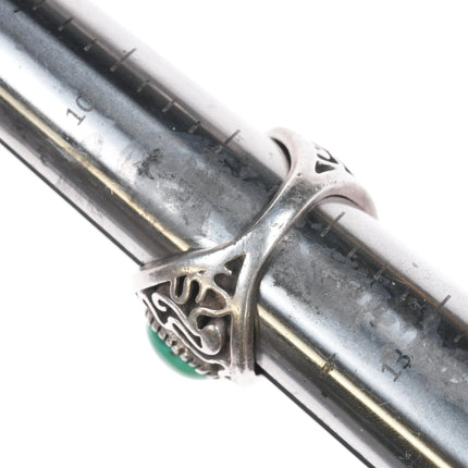 sz12 Vintage Native American silver turquoise row ring - Estate Fresh Austin