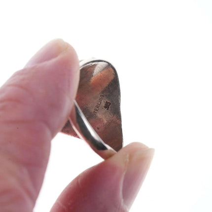 sz12 Vintage Zuni Native American Carved turquoise ring - Estate Fresh Austin