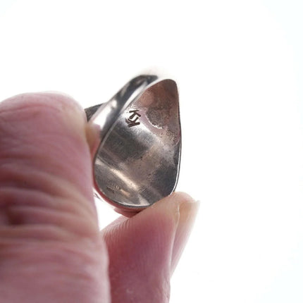 sz12 Vintage Zuni Native American Carved turquoise ring - Estate Fresh Austin