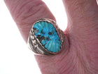 sz12 Vintage Zuni Native American Carved turquoise ring - Estate Fresh Austin