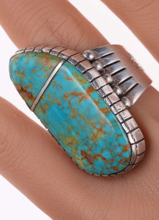 sz12.5 Huge Southwestern Sterling and turquoise ring - Estate Fresh Austin