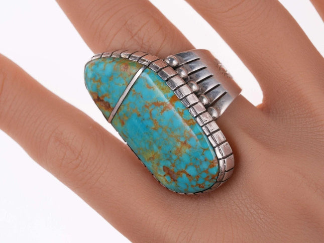 sz12.5 Huge Southwestern Sterling and turquoise ring - Estate Fresh Austin