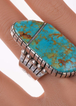 sz12.5 Huge Southwestern Sterling and turquoise ring - Estate Fresh Austin