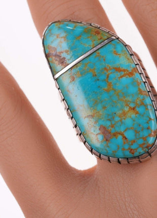 sz12.5 Huge Southwestern Sterling and turquoise ring - Estate Fresh Austin