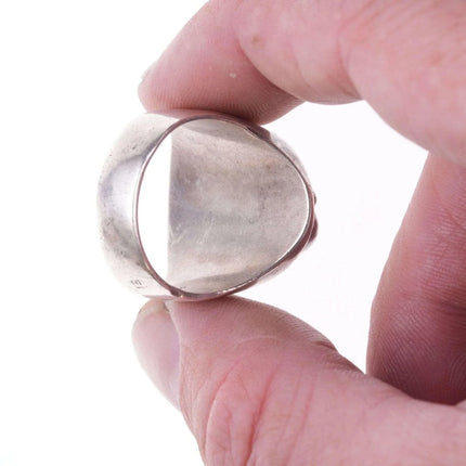 sz12.5 Vintage Navajo Sterling - Turquoise and coral ring - Estate Fresh Austin