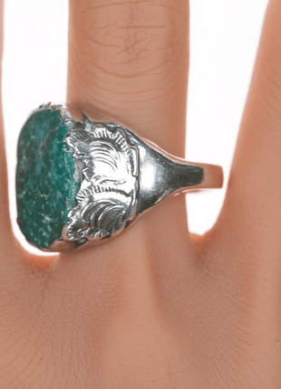 sz12.75 Zuni Dan Simplicio(1917 - 1969) Large waterweb turquoise ring - Estate Fresh Austin