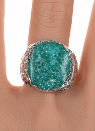 sz12.75 Zuni Dan Simplicio(1917 - 1969) Large waterweb turquoise ring - Estate Fresh Austin